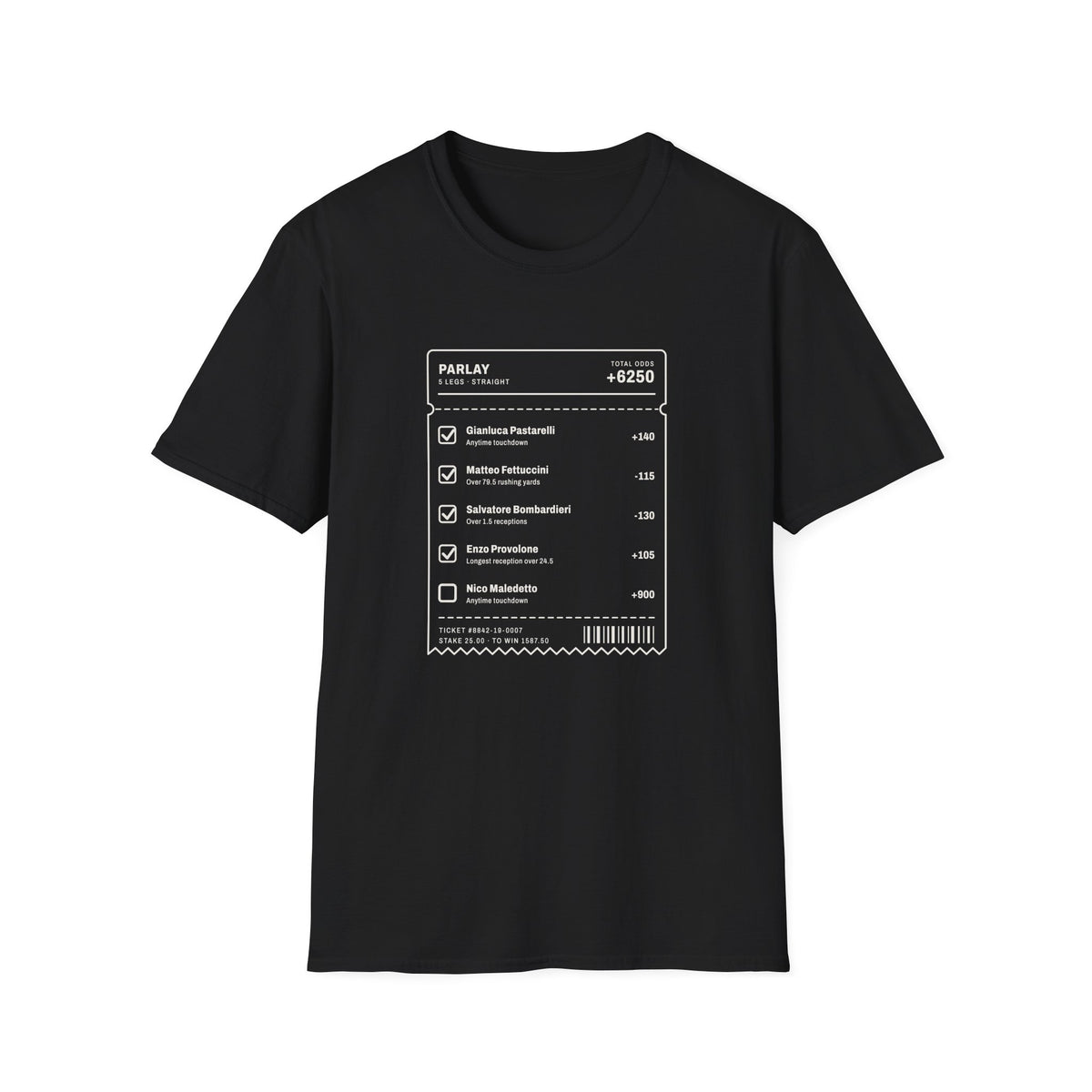 Chasing Even — Five-Leg Betting Ticket T-Shirt