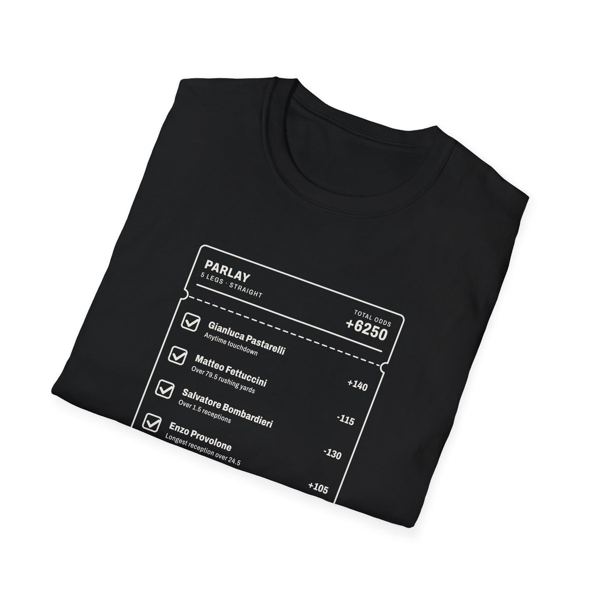 Chasing Even — Five-Leg Betting Ticket T-Shirt