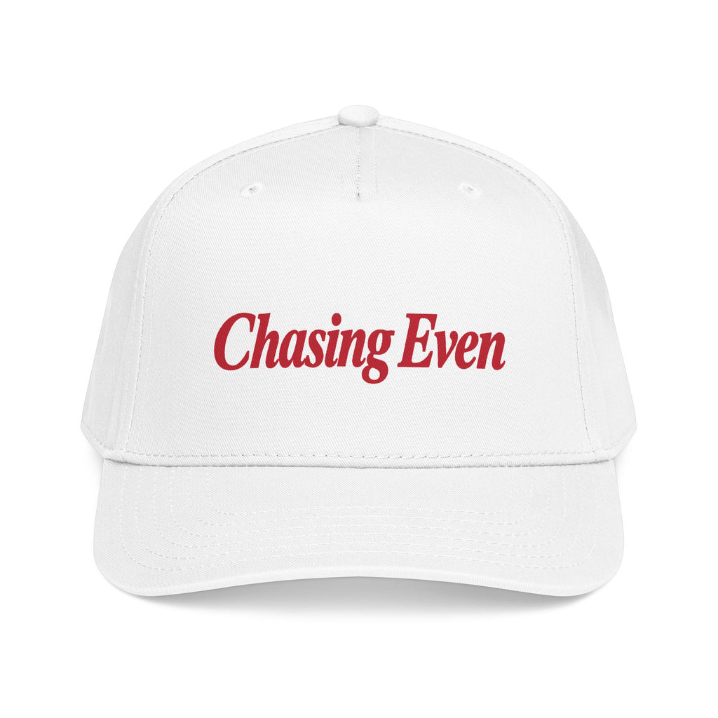 Chasing Even — Red Wordmark Baseball Snapback