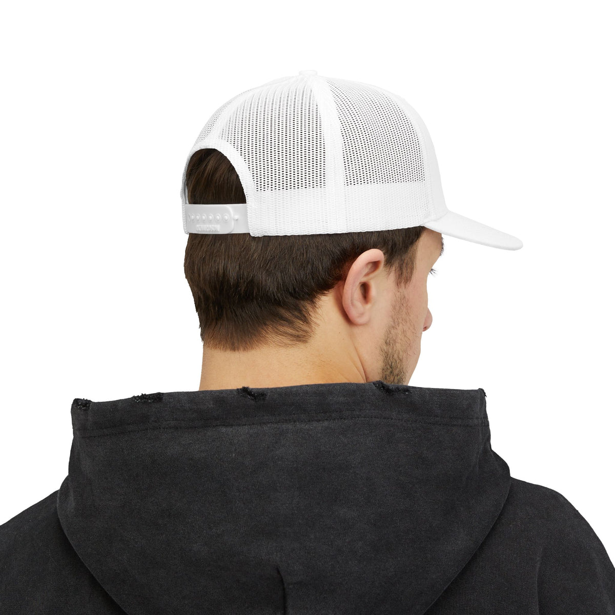 Chasing Even — Red Wordmark Structured Trucker Hat