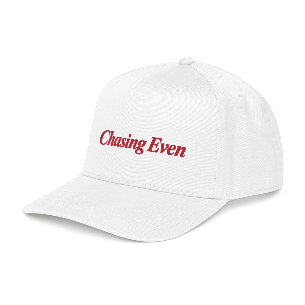 Chasing Even — Red Wordmark Baseball Snapback