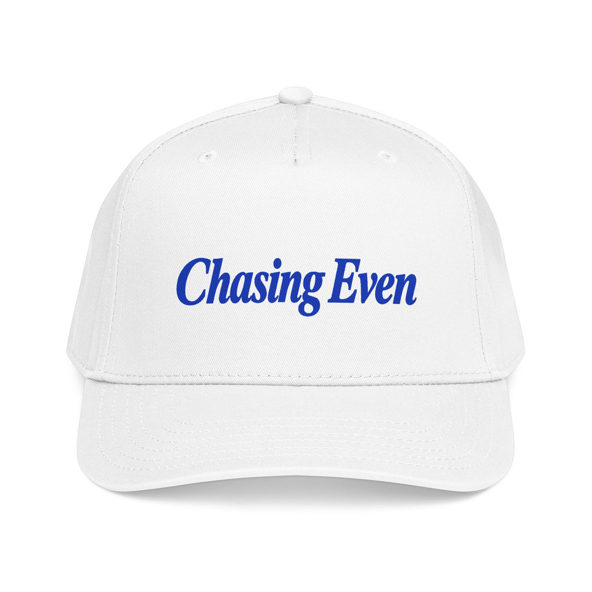 Chasing Even — Blue Wordmark Baseball Snapback