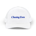 Chasing Even — Blue Wordmark Structured Trucker Hat
