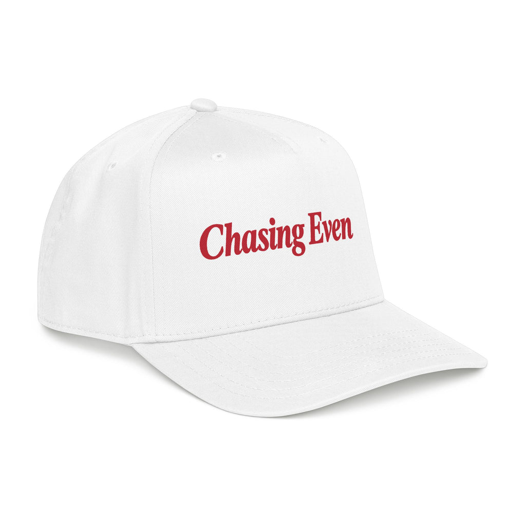 Chasing Even — Red Wordmark Baseball Snapback